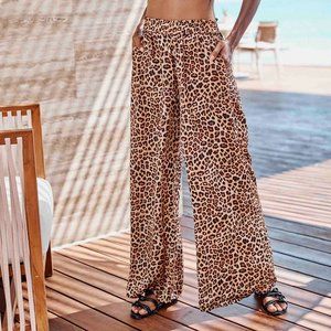 Summersalt Perfect Palazzo Pant in Leopard size M